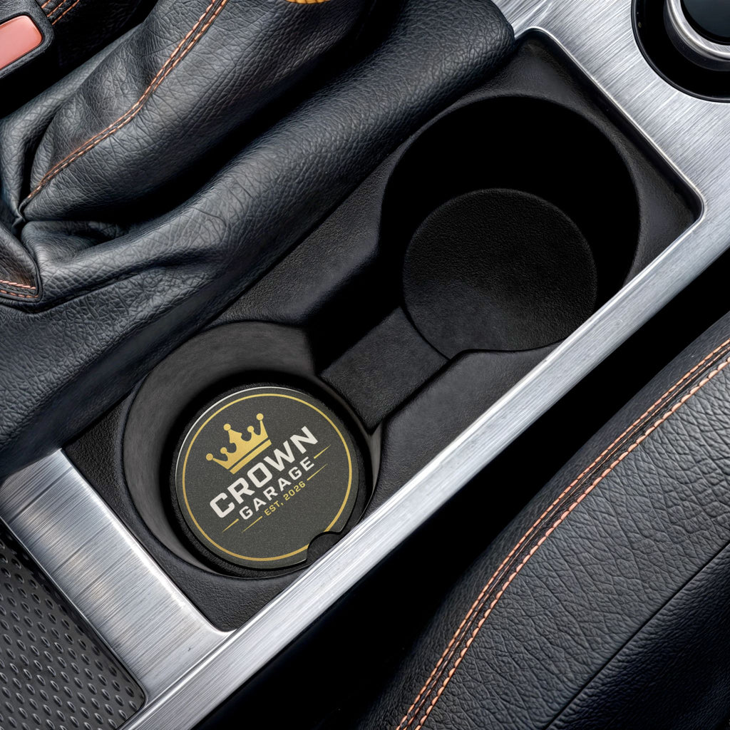 CROWN GARAGE Premium Soapstone Car Coaster (2-Pack)