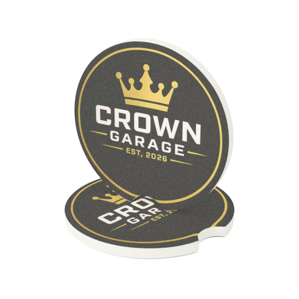 CROWN GARAGE Premium Soapstone Car Coaster (2-Pack)