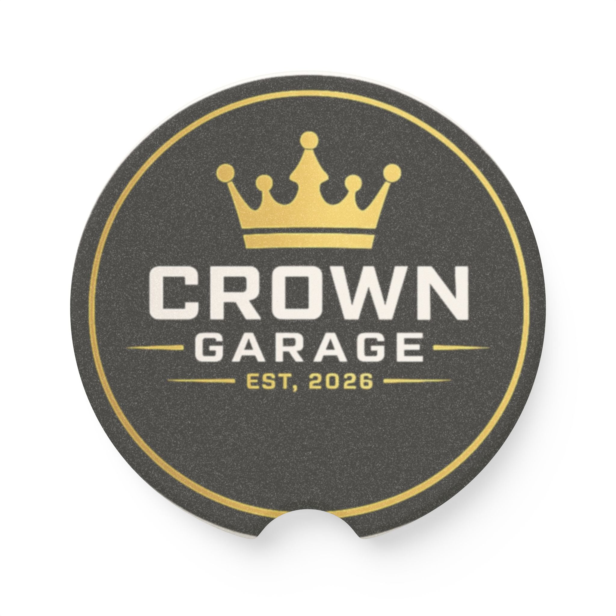 CROWN GARAGE Premium Soapstone Car Coaster (2-Pack)