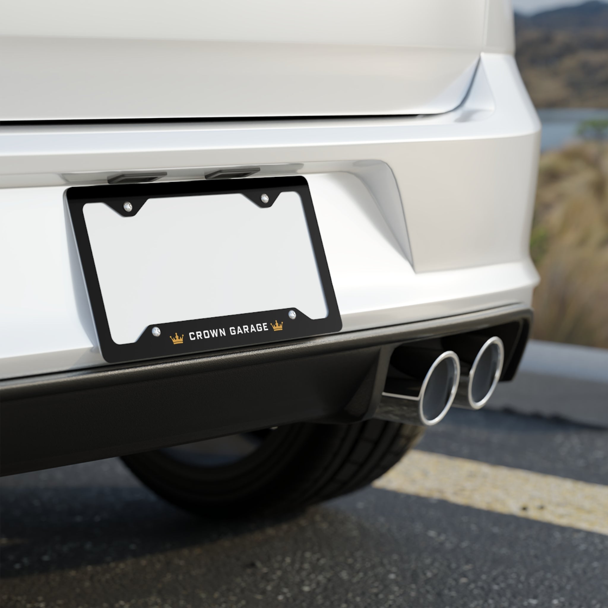 CROWN GARAGE Metal License Plate Frame