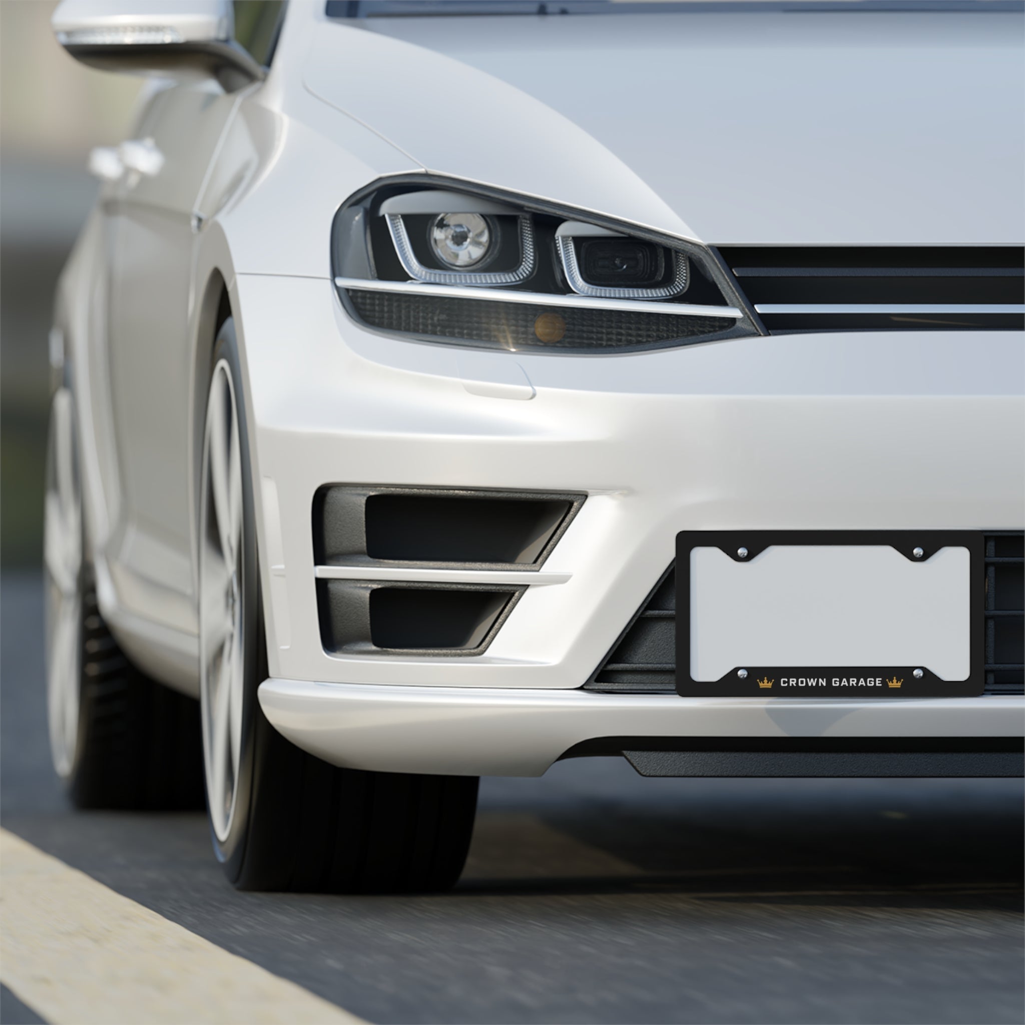 CROWN GARAGE Metal License Plate Frame